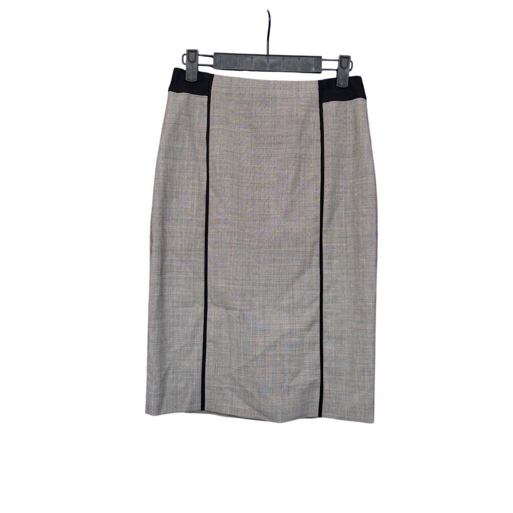 Hugo Boss Houndstooth Wool Pencil Skirt Career Professional Work